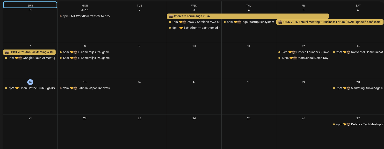 Event scraper calendar